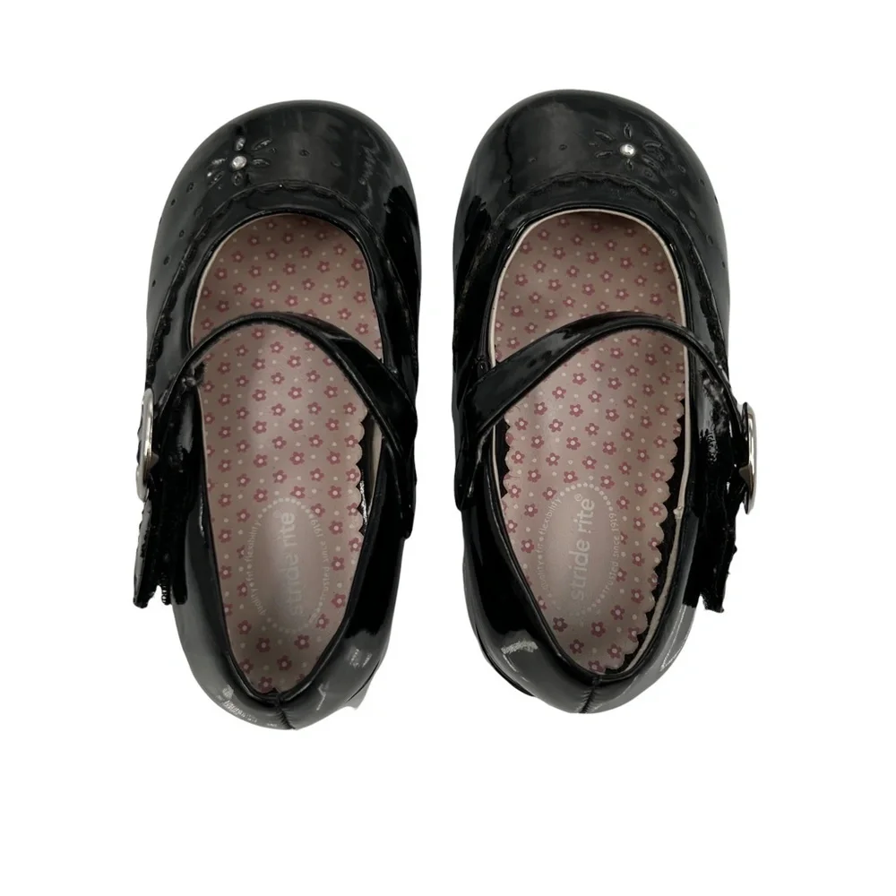 Stride Rite Black Patent Camila MJ Mary Janes Size 5.5 Toddler Girl's